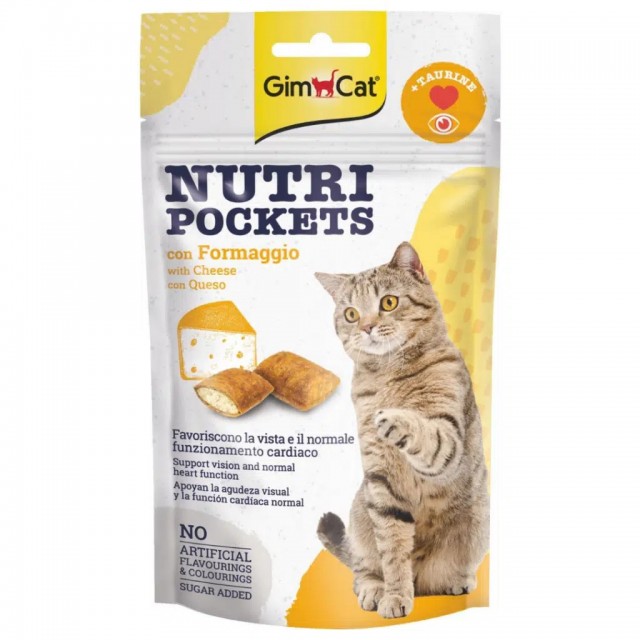 GimCat Nutri Pockets Cheese Taurin Kedi Ödülü 60 Gr