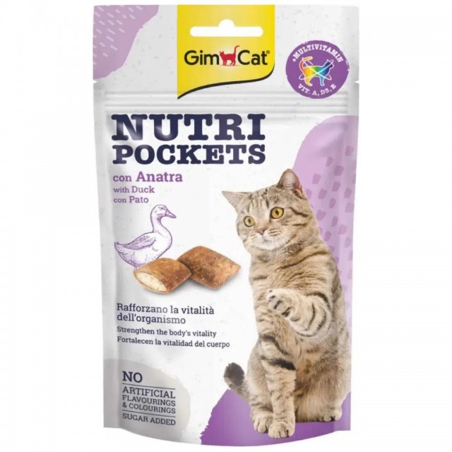GimCat Nutri Pockets Duck Ördekli Kedi Ödülü 60 Gr