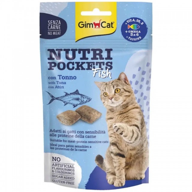 GimCat Nutri Pockets Fish Tuna Balıklı Omega 3 & 6 Taurine Kedi Ödülü 60 Gr