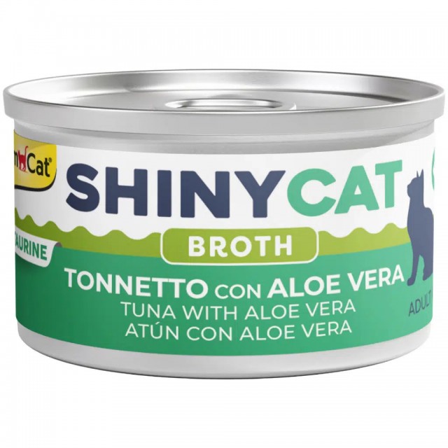 GimCat Shinycat Broth Sos İçinde Ton Balıklı ve Aloe Veralı Yetişkin Kedi Konservesi 70 Gr