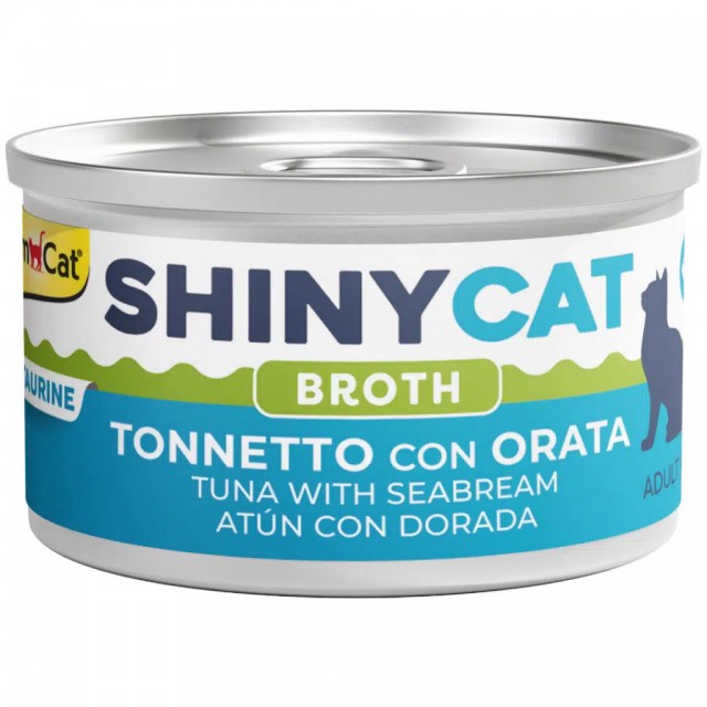 GimCat Shinycat Broth Sos İçinde Ton Balıklı ve Çipuralı Yetişkin Kedi Konservesi 70 Gr