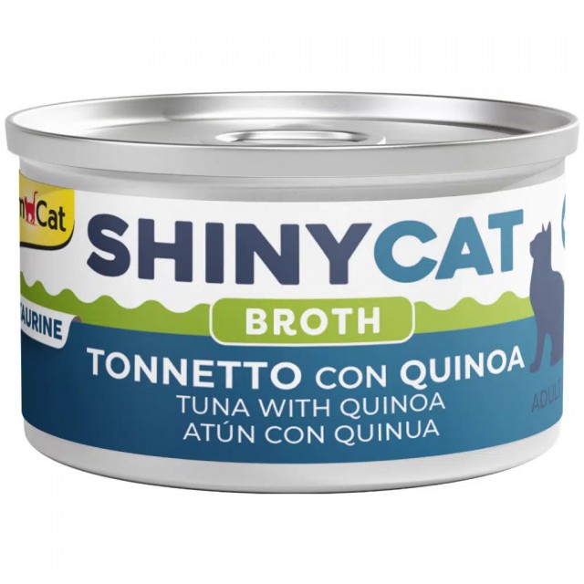 GimCat Shinycat Broth Sos İçinde Ton Balıklı ve Kinoalı Yetişkin Kedi Konservesi 70 Gr