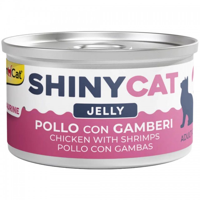 GimCat Shinycat Jelly Jöle içinde Tavuklu ve Karidesli Yetişkin Kedi Konservesi 70 Gr