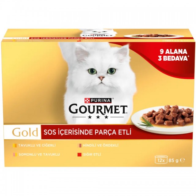 Gourmet Gold Sos İçerisinde Parça Etli Karışık 12 Al & 9 Öde 1020 Gr
