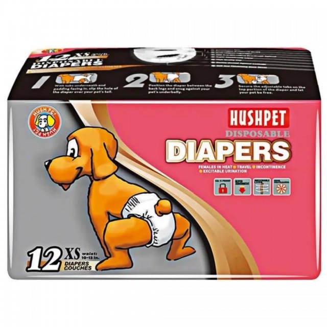 Hushpet Köpekler İçin Külot Tipi Çiş Pedi X-Small 12 Li Paket