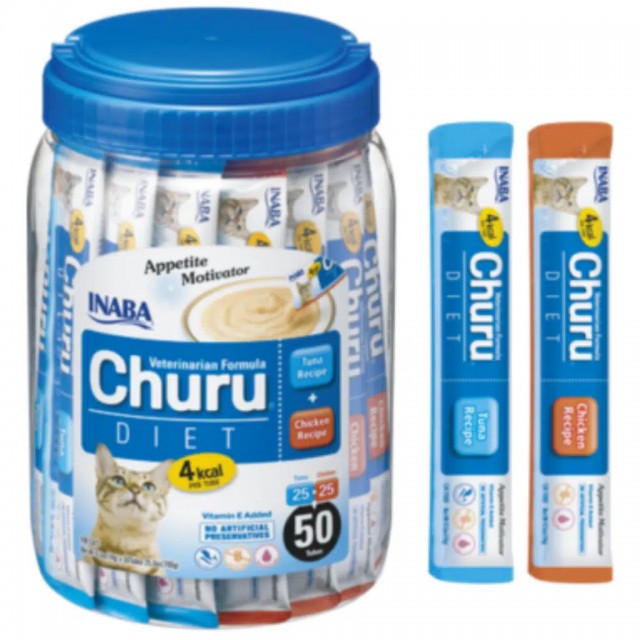 inaba Ciao Churu Cream Diet Ton Balıklı ve Tavuklu Krema Kedi Ödülü 50x14 Gr