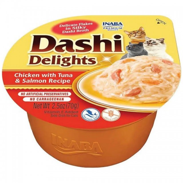 inaba Ciao Dashi Delights Tavuklu Ton Balıklı ve Somonlu Kedi Çorbası 70 Gr