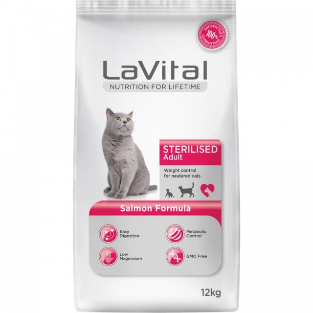 Lavital Sterilised Somonlu Kısırlaştırılmış Kedi Maması 12 Kg