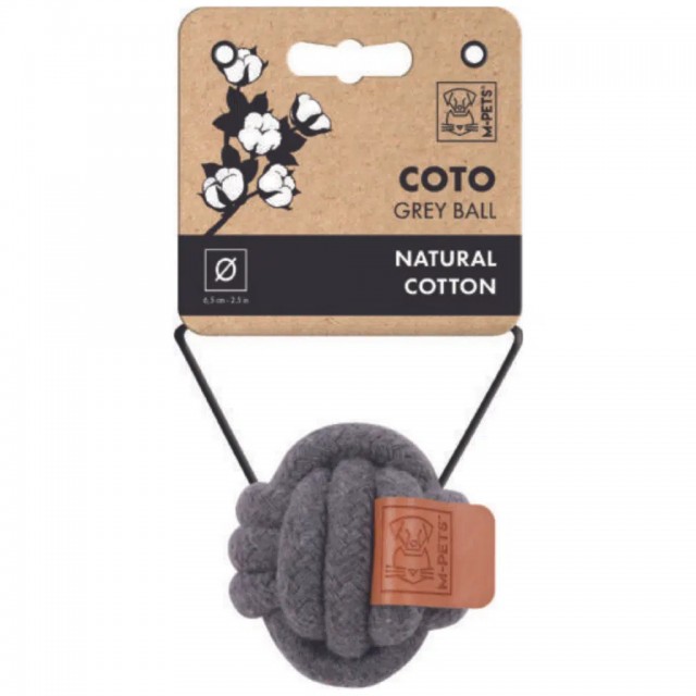M-PETS Coto Grey Ball Örgü Top Köpekler İçin Oyuncak 6.50 Cm