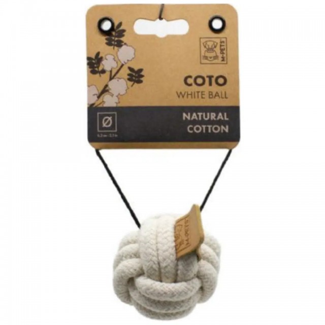 M-PETS Coto White Loop Ball Örgü Top Köpekler İçin Oyuncak 6.50 Cm