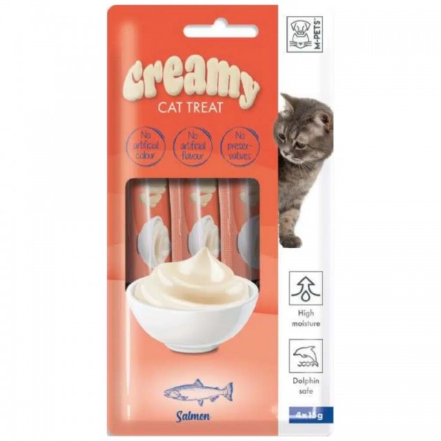 M-PETS Creamy Somon Balıklı Krema Kedi Ödülü 4x15 Gr