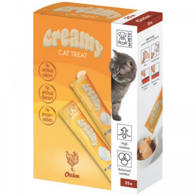 M-PETS Creamy Tavuklu Krema Kedi Ödülü 25x15 Gr