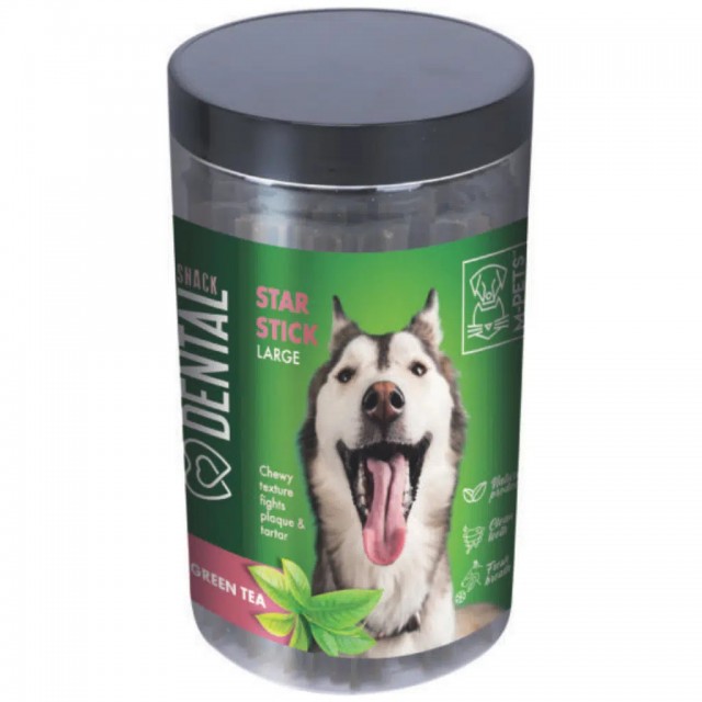 M-PETS Dental Snack Green Tea Star Stick Large Köpek Ödülü 510 Gr