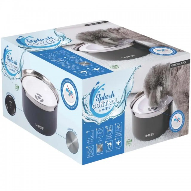M-Pets Splash Control Metal Su Kabı Siyah 3.7 Litre