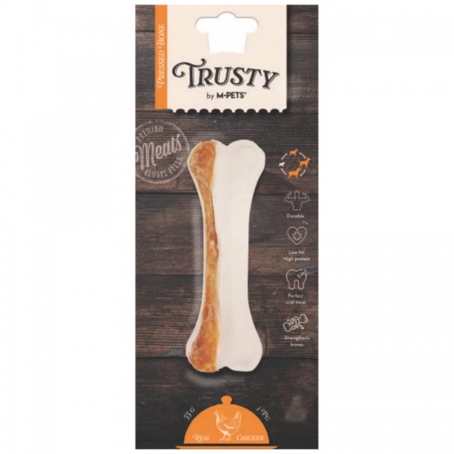 M-PETS Trusty Chicken Press Kemik Köpek Ödülü 55 Gr