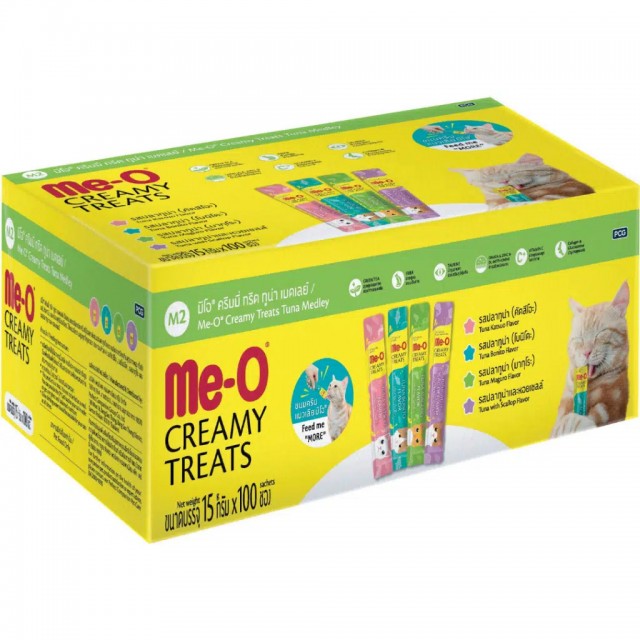 Me-O Creamy Treats Tuna Medley Mix Karışık Krema Kedi Ödülü 100x15 Gr