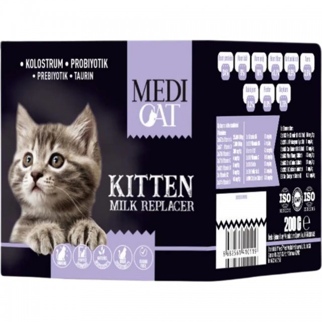 Medi Cat Kitten Milk Replacer Yavru Kedi Süt Tozu 200 Gr