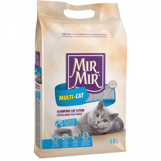 Mırmır Multi Cat Çoklu Kedilere Özel Bentonit Kedi Kumu 10 Litre