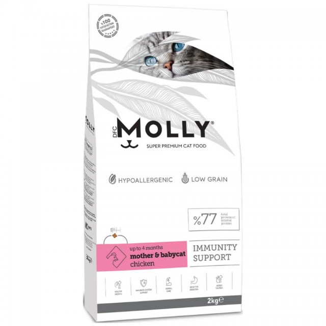 Molly Düşük Tahıllı Hypoallergenic Mother & Babycat Tavuklu Yavru Kedi Maması 2 Kg