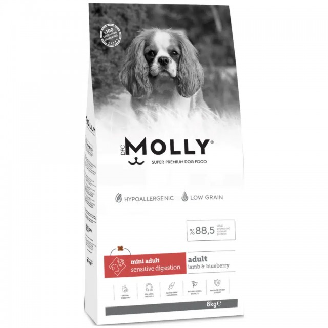Molly Mini Adult Kuzu Etli & Yaban Mersinli Küçük Irk Yetişkin Köpek Maması 8 Kg