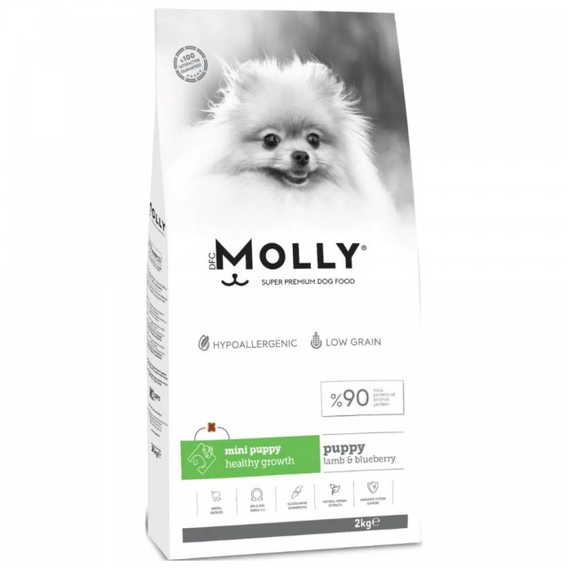 Molly Mini Puppy Kuzu Etli & Yaban Mersinli Küçük Irk Yavru Köpek Maması 2 Kg