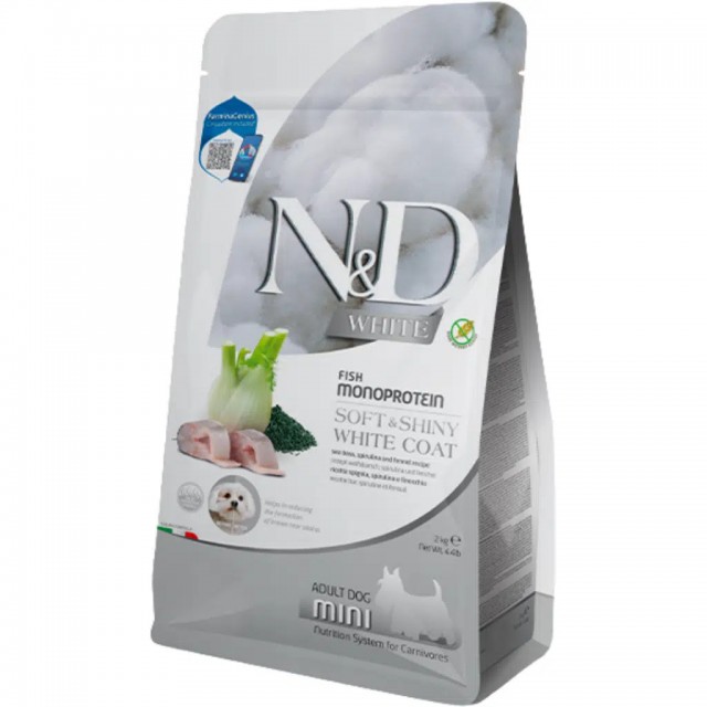 N&D White Levrek Spirulina ve Rezeneli Küçük Irk Yetişkin Köpek Maması 2 Kg