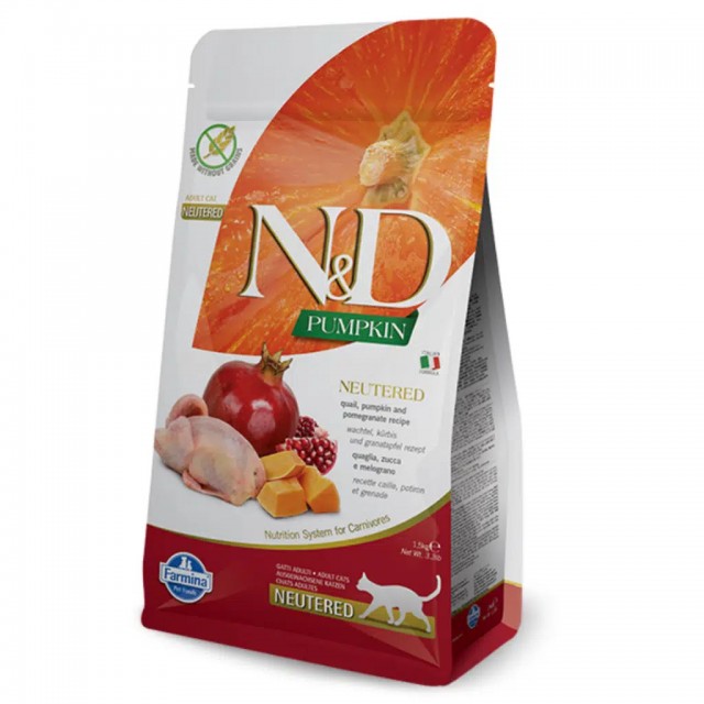 N&D Pumpkin Bıldırcın Nar ve Balkabaklı Kısırlaştırılmış Kedi Maması 1.5 Kg