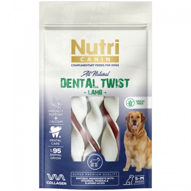 Nutri Canin Dental Twist Kuzu Etli Köpek Ödülü 80 Gr