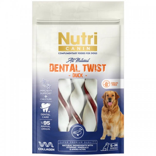 Nutri Canin Dental Twist Ördek Etli Köpek Ödülü 80 Gr