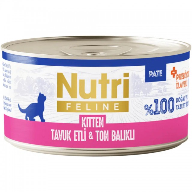 Nutri Feline Kitten Tavuk Etli ve Ton Balıklı Tahılsız Yavru Kedi Konservesi 70 Gr