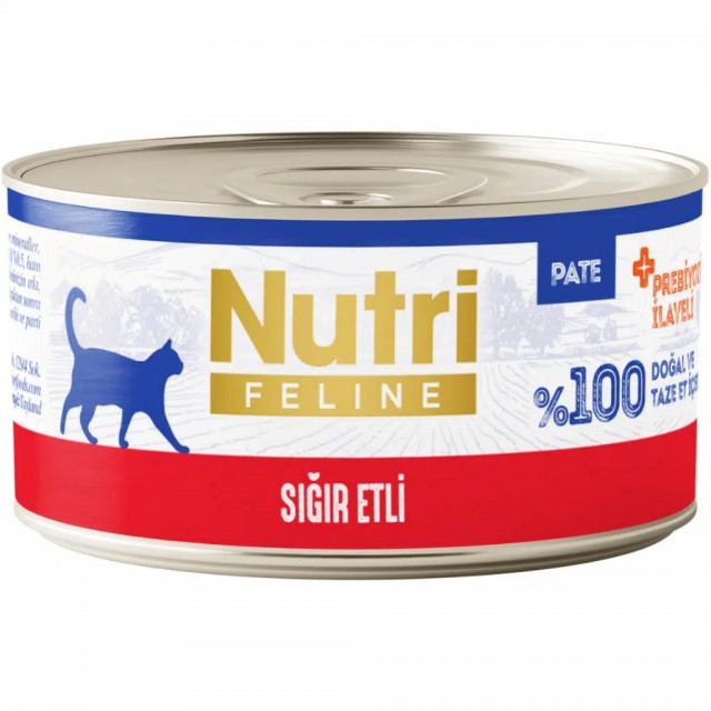 Nutri Feline Sığır Etli Tahılsız Yetişkin Kedi Konservesi Pate 70 Gr