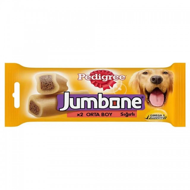 Pedigree Jumbone Orta Boy Sığır ve Kümes Hayvanlı Köpek Ödülü 2 Li 180 Gr