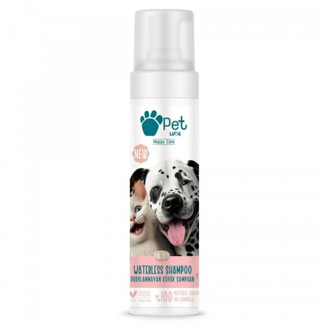 Pet Love Kediler ve Köpekler İçin Durulanmayan Çilek Kokulu Köpük Şampuan 225 ML