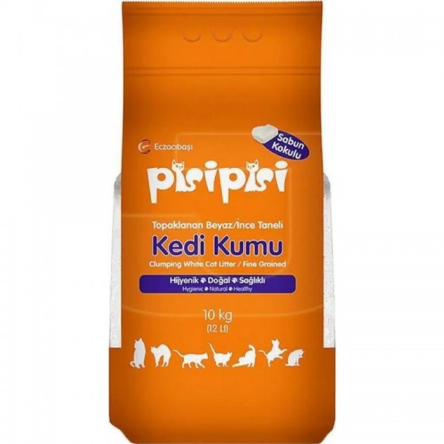 Pisipisi Sabun Kokulu İnce Tane Bentonit Kedi Kumu 10 Kg