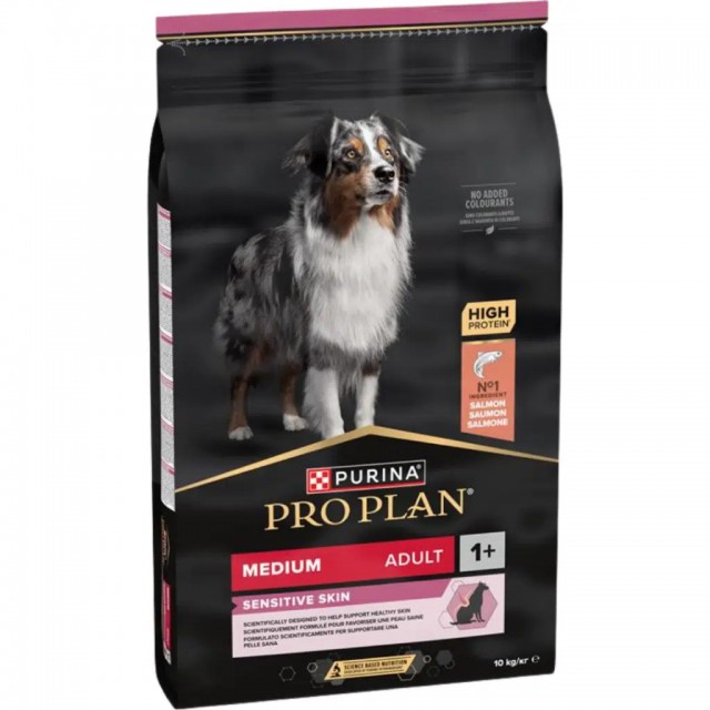 Pro Plan Sensitive Skin Somonlu Medium Adult Orta Irk Yetişkin Köpek Maması 10 Kg