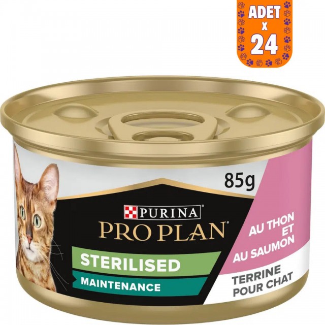 Pro Plan Sterilised Ton Balıklı ve Somonlu Kısırlaştırılmış Kedi Konservesi 85 Gr 24 Adet