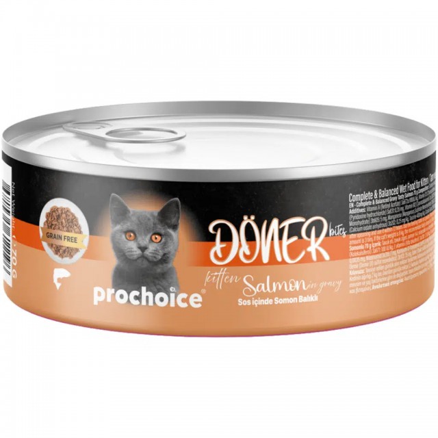 ProChoice Döner Bites Sos İçinde Somonlu Yavru Kedi Konservesi 70 Gr