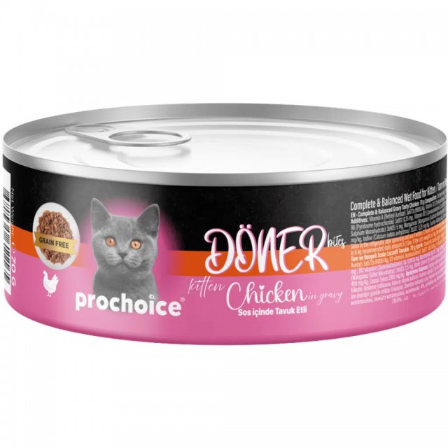 ProChoice Döner Bites Sos İçinde Tavuklu Yavru Kedi Konservesi 70 Gr