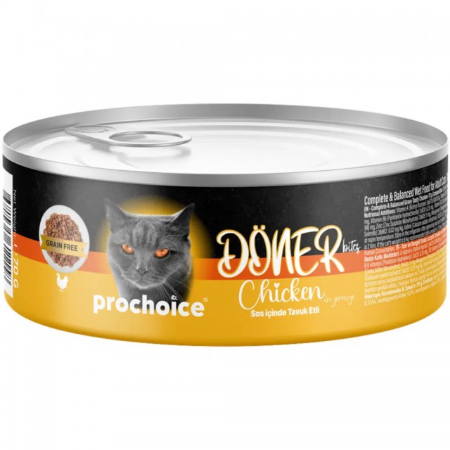 ProChoice Döner Bites Sos İçinde Tavuklu Yetişkin Kedi Konservesi 70 Gr