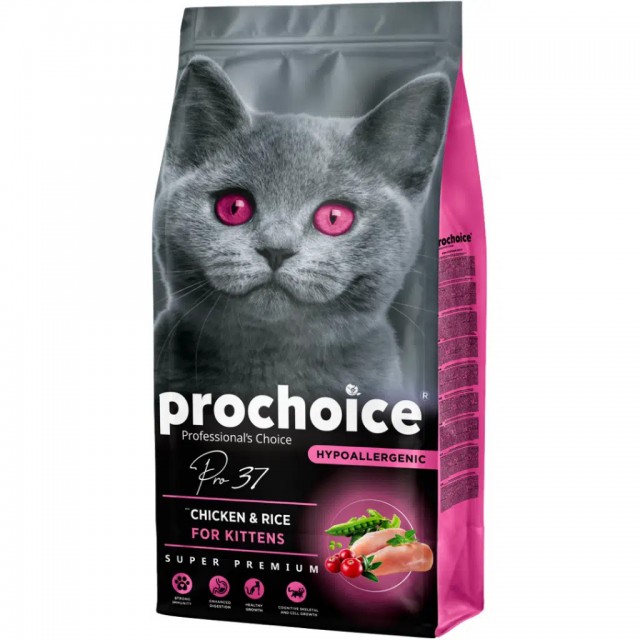 ProChoice Pro 37 Kitten Düşük Tahıllı Tavuk Etli ve Pirinçli Yavru Kedi Maması 15 Kg