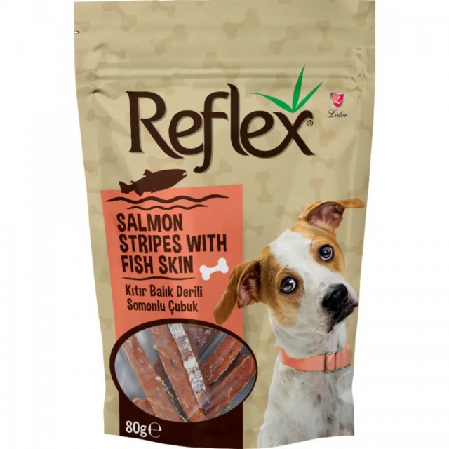 Reflex Kıtır Balık Derili Somon Etli Çubuk Köpek Ödülü 80 Gr