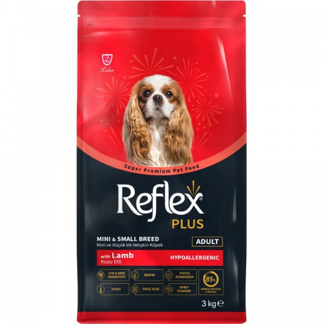 Reflex Plus Kuzu Etli Mini ve Küçük Irk Adult Yetişkin Köpek Maması 3 Kg