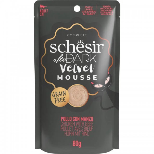 Schesir After Dark Tavuklu ve Sığır Etli Mus Pouch Kedi Yaş Maması 80 Gr