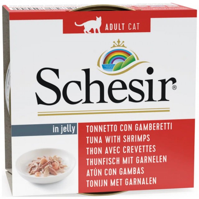 Schesir Cat Jelly Ton Balıklı ve Karidesli Kedi Konservesi 85 Gr