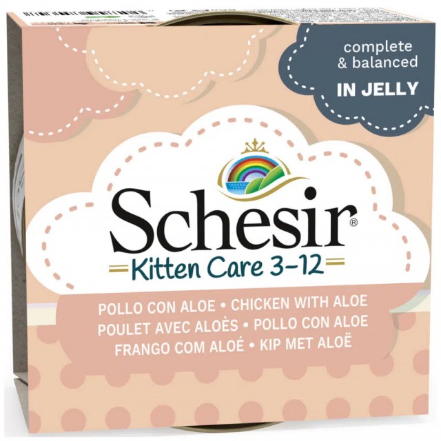 Schesir Kitten Tavuk Etli ve Aloeveralı Yavru Kedi Konservesi 85 Gr