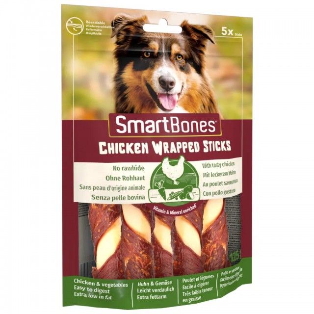 SmartBones Tavuk Sargılı Sticks Köpek Ödül Çubukları Medium 5 Li 125 Gr