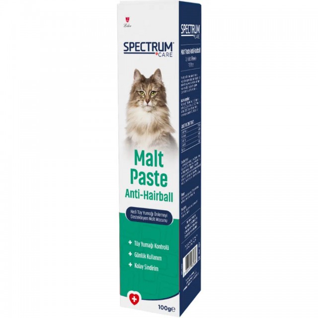 Spectrum Anti-Hairball Kedi Tüy Yumağı Önlemeyi Destekleyen Malt Macun 100 Gr
