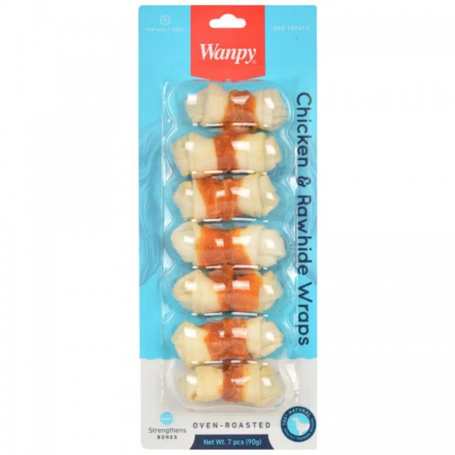 Wanpy Gerçek Tavuk Sargılı Düğüm Kemik Köpek Ödülü 7 Li 90 Gr