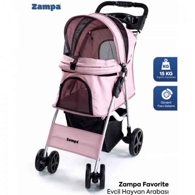 Zampa Favorite Kedi & Köpek Arabası Pembe