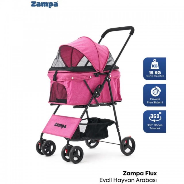 Zampa Flux Kedi & Köpek Arabası Pembe